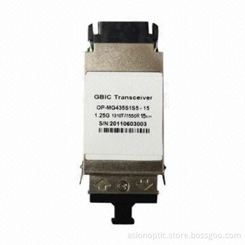 Bi-di GBIC Optical Transceiver with Data Rate of 1,310/1,550nm, 5V Single-mode